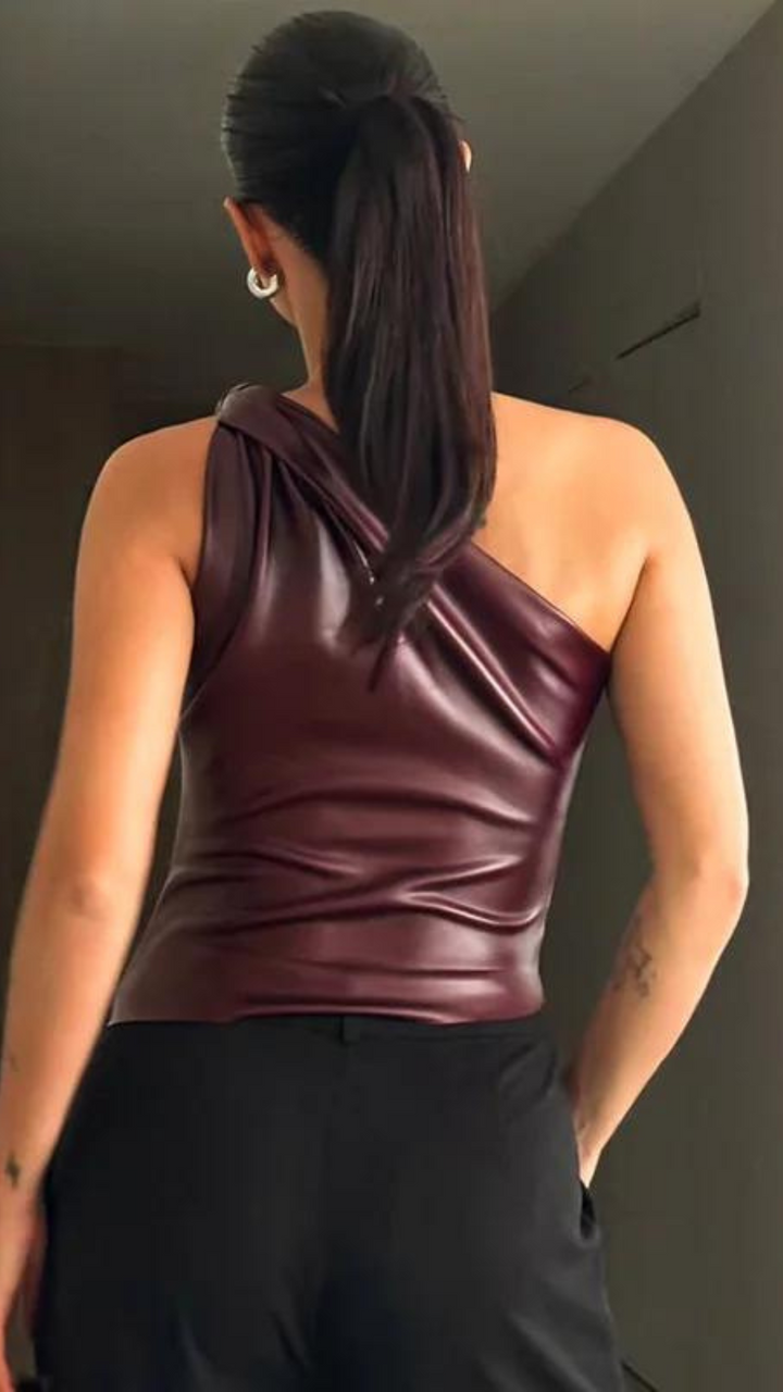 VEGA • Faux Leather Top
